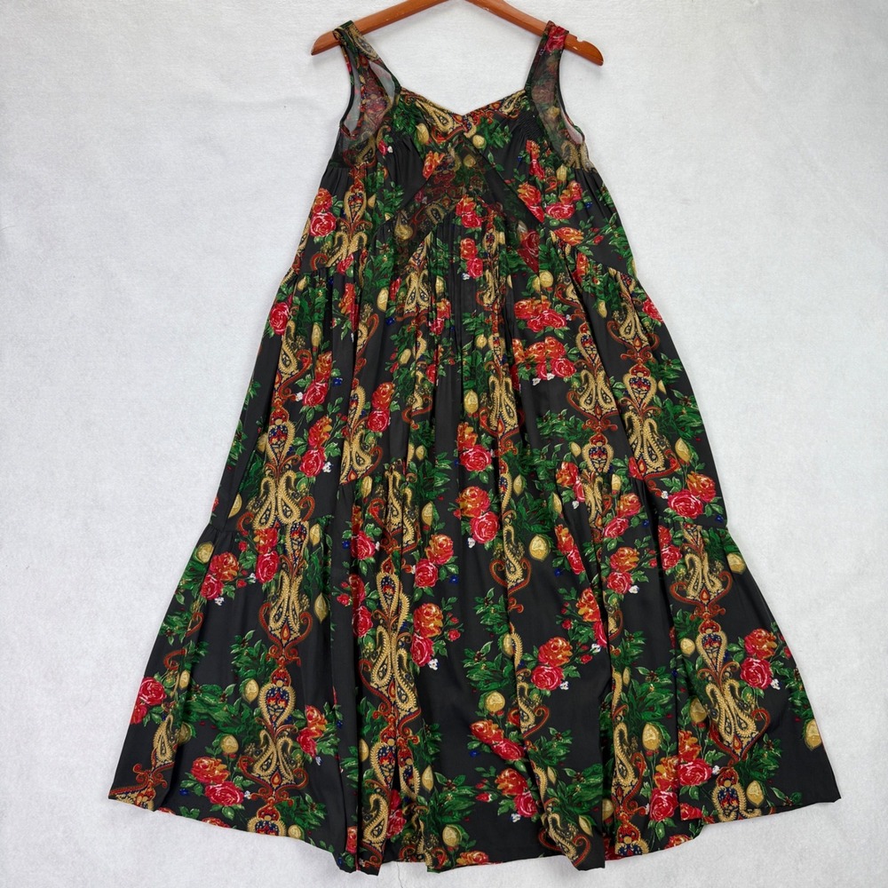 Raga Womens Floral Paisley Maxi Dress Ruffle Tiered Sleeveless Size XS Boho